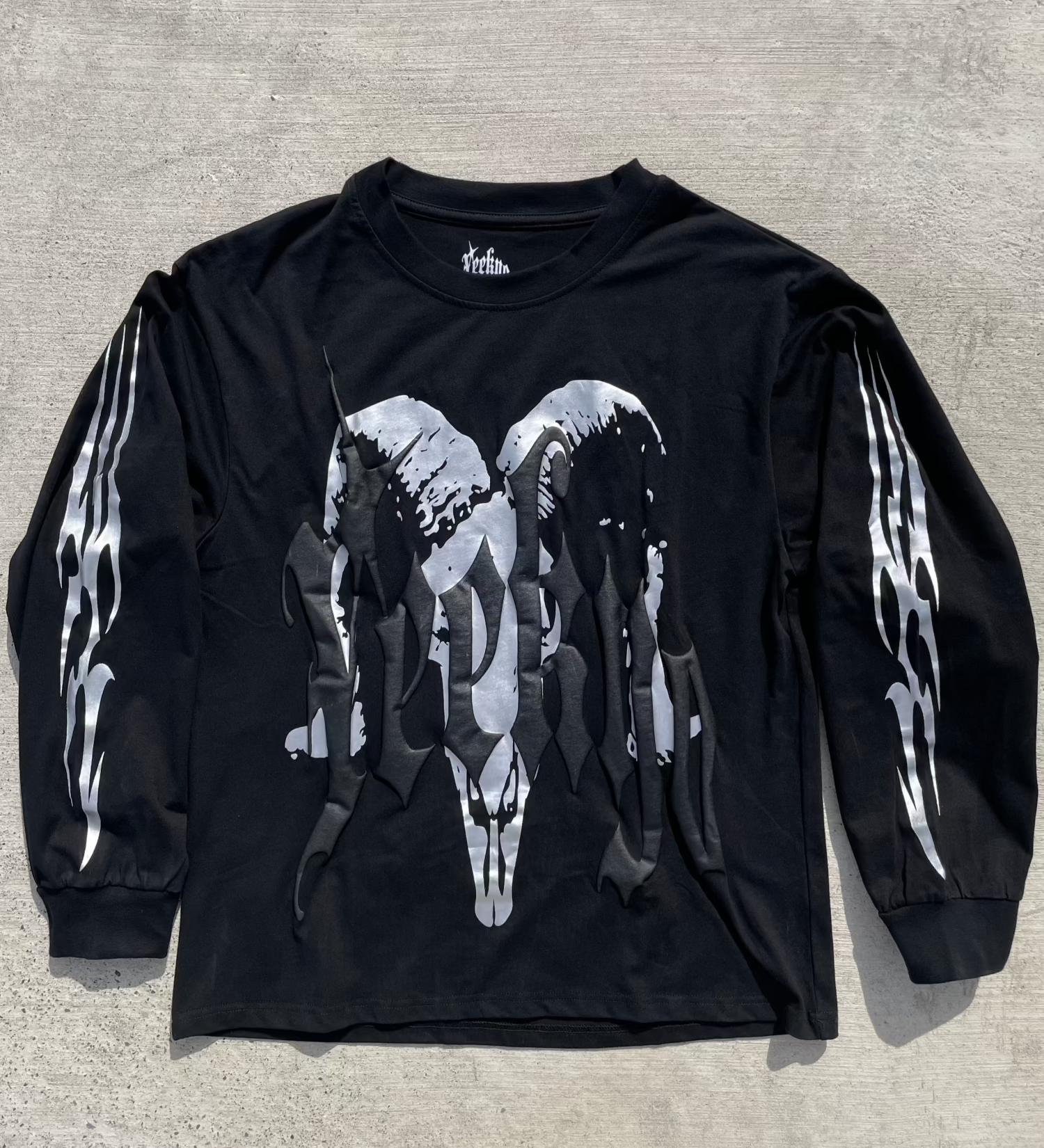 GOAT × OPTSTUFF LONG SLEEVE T-SHIRT 黒L GOAT LONG SLEEVE TEE 7oz GOAT × OPTSTUFF LONG SLEEVE T-SHIRT 黒L GOAT LONG SLEEVE TEE 7oz
