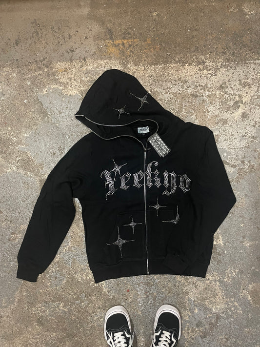 YEEKYO RHINESTONE ZIP HOODIE *2024 exclusive